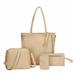 woshilaocai Women Leather Handbag Shoulder Bags 4PCS/Set