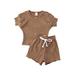 Bmnmsl Boy or Girl Gender Neutral Striped T-Shirt & Shorts, 2pc Outfit Set