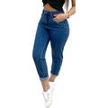 Skinny Denim Pencil Jeans Blue Cuffs Jeans Cropped Pants