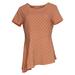 Isaac Mizrahi Live! Women's Top Sz M Polka Dot Asymmetric Hem Orange A354778