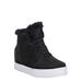 Hidden Wedge Faux Fur Sneaker - Shearling Lace Up Platform Ankle Bootie (Women)