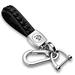 Dodge SRT Hellcat White Braided Rope Style Genuine Leather Chrome Hook Key Chain