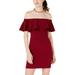 Teeze Me Womens Off-The-Shoulder Sheath Cocktail Dress