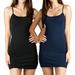 Women & Juniors Solid Plain Spaghetti Strap Camisole Mini Dress Tank Top