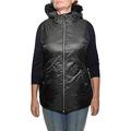 Michael Kors Zip Front Reversible Vest w/Fur Trim Hood, Black (L)