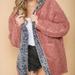 Womens Fleece Hooded Sherpa Jacket- Reversible Open Front Long Sleeve Faux Shearling Winter Coats