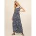 Scoop Women's High Low Flounce Hem Printed Maxi Dress