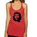 Che Guevara Face Sihouette Famous People Tri-Blend Racerback Tank Top, Vintage Red, X-Large