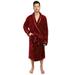 PAVILIA Mens Soft Plush Robe, Wine Red Warm Fleece Microfiber Robes for Men, Fuzzy Spa Bathrobe with Shawl Collar and Pockets