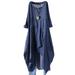 ZANZEA Ladies Casual Loose Check Dress Crew Neck Long Sleeve Shirt Dresses