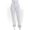 Tyler Boe Womens Zipper Fly High Rise Cuffed Cropped Jeans White Denim Size 10