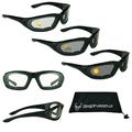 Bikershades Motorcycle Riding Transition Glasses for Men and Women. Photochromic Day and Night Biker Sunglasses