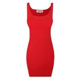 TAM WARE Women Classic Slim Fit Tank Bodycon Mini Tee Dress TWCWD068-RED-US M/L(Tag Size L)