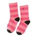 Winnereco Colorful Stripe Calf Length Socks Women Embroidery Pile Heap Socks (Pink)