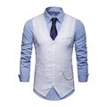 Mens Formal Solid Business Vest Slim Fit Skinny Wedding Party Dinner Waistcoat Suit Vest Adult Suit Separate Sleeveless Vest up to Size XXL