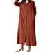 ZANZEA Women Autumn Baggy Solid Collared Split Hem Bohemian Casual Long Maxi Shirt Dress