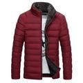 UKAP Full Zip Jacket for Men Lightweight Packable Quilted Jacket Solid Color Winter Warm Coat Outerwear Tops Plus Size