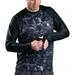 Aqua Design Rash Guard Men Long Sleeve Thumb Hole UPF 50+ Rashguard Swim Shirts: Black Water/Black size 6X-Large