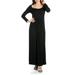 24/7 Comfort Apparel Women's Empire Waist Long Sleeve Maxi Dress