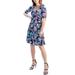 24/7 Comfort Apparel Women's Paisley Print Elbow Sleeve Knee Length Dress