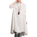 ZANZEA Shirt Dress Women O Neck Button Long Sleeve Asymmetric Dress