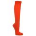 COUVER Toe, Sole & Heel Cushioned Adult/Youth Athletic Hockey, Softball, Volleyball, Lacrosse, Any Sports Knee High Socks, DARK ORANGE, Large