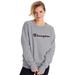 Champion Womens Powerblend Fleece Boyfriend Crew, L, Oxford Grey