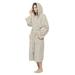 Women's Venus Model Turkish Cotton Hooded Bathrobe with Long Options