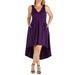 24seven Comfort Apparel Plus Size Sleeveless V Neck High Low Pocket Dress