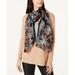 Calvin Klein Womens Graphic Floral Silk Mesh Scarf Color Rouge