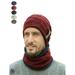 Luxtrada 2-Pieces/Set Winter Beanie Hat Outdoors Scarf Set Warm Knit Hat Thick Knit Skull Cap for Men Women (Red)