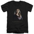 Supergirl Stand Tall T-Shirt Adult V-Neck T-Shirt 30/1 T-Shirt Black