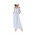 Speechless Womens Off-The-Shoulder Chambray Maxi Dress Blue XS