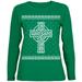 Celtic Cross Irish Ugly Christmas Sweater Womens Long Sleeve T Shirt