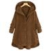 Alloet Irregular Corduroy Solid Color Hoodies Women Cardigan Outwear