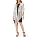 Cejon Women's Shawl Double-Draped Sparkle-Knit Wrap, Metallic Silver