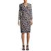 Evan Picone Women's 3/4 Sleeve Paisley Printed Faux Wrap Dress