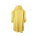 Thalia Sodi Womens Yellow Cold-Shoulder Halter Dress XS