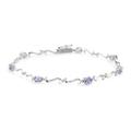 Shop LC 10K White Gold Blue Tanzanite Diamond Bracelet Size 7.5" Ct 1 G-H Color I3 Clarity