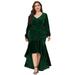 Ever-Pretty Women's Long Sleeve Mermaid Sequin Plus Size Fall Evening Party Dress 00471 Dark Green US24