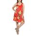 24Seven Comfort Apparel Alicia Red Floral Plus Size Mini Dress