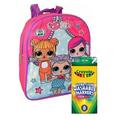 LOL Surprise 12" Small Backpack Baby Cat w/ Crayola Markers Colormax 8PK Set