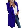 ESSEN Coat Casual Women Autumn Winter Solid Color Lapel Open Front Jacket Long Warm Coat