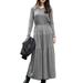 ZANZEA Women Spring/Autumn Full Sleeve Solid Baggy Daily Dress Tiered Dresses