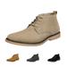 Bruno Marc Men Classic Oxford Shoes Suede Leather Lace Up Desert Shoes Comfort Fashion Boots for Men Chukka Natural Size 14