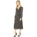 Lauren Ralph Lauren Women's Printed Georgette Holden Long Sleeve Day Dress Black Size 0