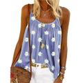 Sleeveless Casual Tops for Women Summer Floral Printed Sleeveless Vest Casual Loose Summer T Shirt Blouse Tops Blouses High Low Sleeveless Tunic Top Floral Print Baggy Vest Shirts