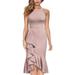 Womens Sleeveless Fishtail Dress Midi Ruffle Mermaid Evening Gown Party Bridesmaid Dresses