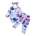 Wayren USA Toddler Baby Boys Girls Tie-Dye Romper Pants Headband 3pcs Pajamas Set 18-24 Months