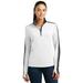 Sport Tek 1150154 Ladies Sport-Wick Textured Colorblock 1 by 4 -Zip Pullover, White & Iron Grey - Large